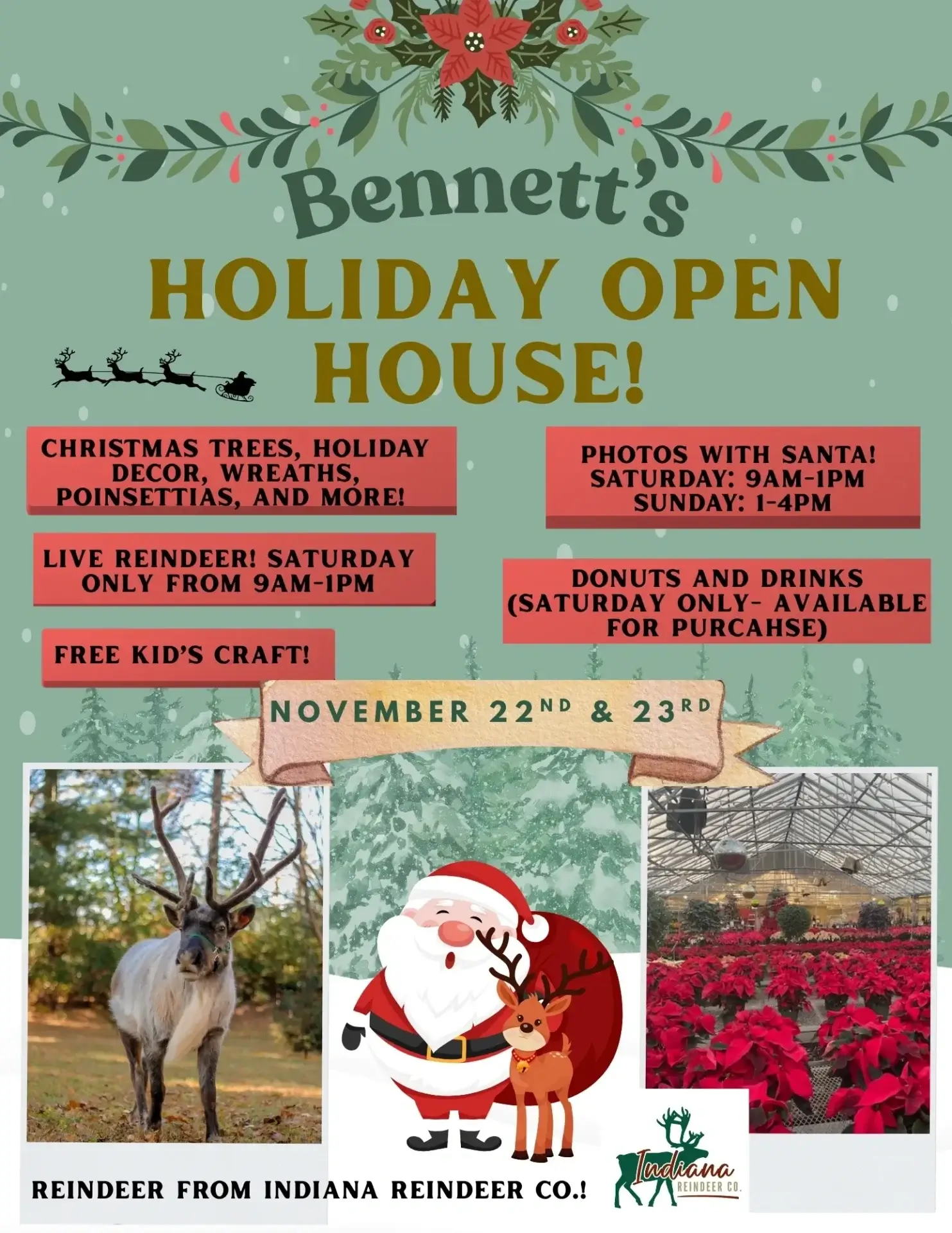 Holiday open house event flyer.